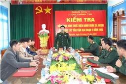 Quân khu kiểm tra nắm tình hình hoạt động dân vận của các đơn vị